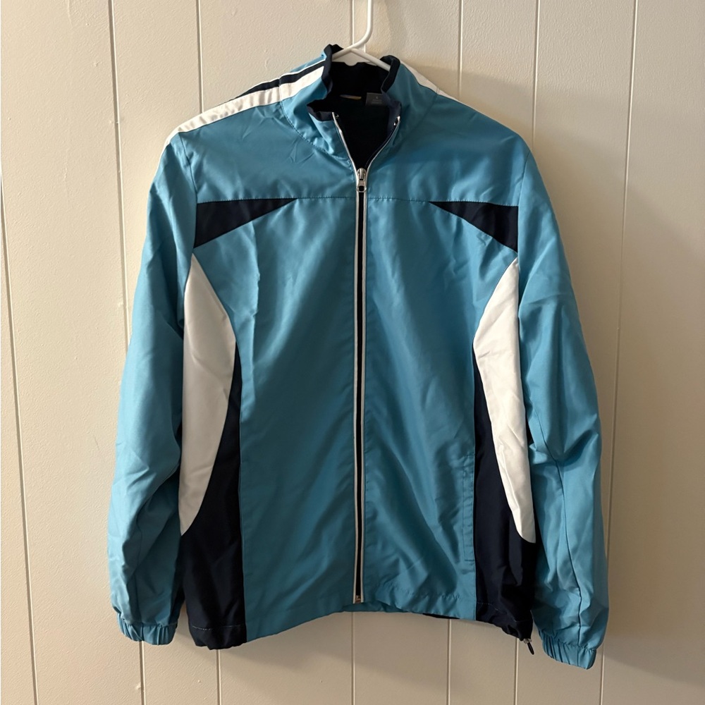 Saint John's Bay Active Blue and White windbreaker Jacket Womens large